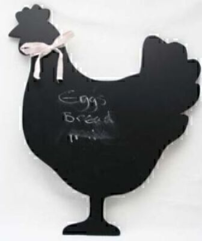 Hen chalkboard / notice board by Gisela Graham. Ideal for reminding you about things. Size 43x38x1cm